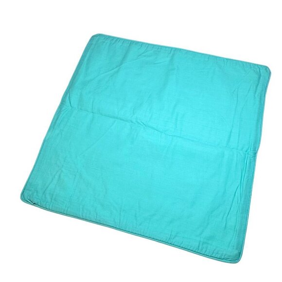 New Pottery Barn PB Teen Throw Pillow Covers Cases 2PSs 18” Linen Cream Teal - Picture 4 of 7